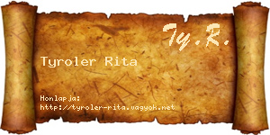 Tyroler Rita névjegykártya